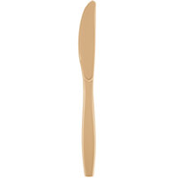 Creative Converting 010588B 7 1/2" Glittering Gold Heavy Weight Plastic Knife   - 50/Pack