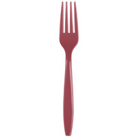 Creative Converting 010122 7 1/8" Burgundy Heavy Weight Plastic Fork - 24/Pack