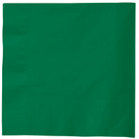 Creative Converting 58112B Emerald Green 3-Ply 1/4 Fold Luncheon Napkin - 50/Pack