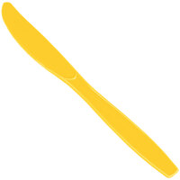 Creative Converting 010574B 7 1/2" School Bus Yellow Heavy Weight Plastic Knife   - 50/Pack