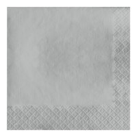 Creative Converting 663281B Shimmering Silver 2-Ply 1/4 Fold Luncheon Napkin - 50/Pack