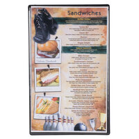 Menu Solutions H500D BLACK Hamilton 8 1/2" x 14" Single Panel Two View Black Menu Board