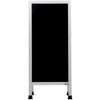 Aarco AA-311SB 42" x 18" Aluminum Narrow A-Frame Sidewalk Board with Black Porcelain Marker Board