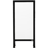 Aarco BA-311SW 42" x 18" Black Aluminum Narrow A-Frame Sidewalk Board with White Porcelain Marker Board