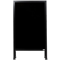 Aarco BA-5SB 42" x 24" Black Aluminum A-Frame Sidewalk Board with Black Porcelain Marker Board