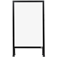 Aarco BA-5SW 42" x 24" Black Aluminum A-Frame Sidewalk Board with White Porcelain Marker Board