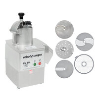 Robot Coupe CL50 Ultra Pizza Dice Continuous Feed Food Processor with 5 Discs, Dice Cleaning, and Wall Holder Kits - 1 1/2 hp