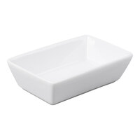 Libbey SL-4 Slate 4 oz. Ultra Bright White Rectangular Porcelain Sauce Bowl - 36/Case