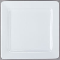 Libbey Slate 12" Ultra Bright White Wide Rim Square Porcelain Plate - 6/Case