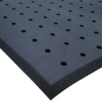 Cactus Mat 2200R-C3H Cloud-Runner 3' x 75' Black Grease-Proof Rubber Floor Mat Roll with Drainage Holes - 3/4" Thick