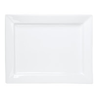 Libbey Slate 14" x 11" Ultra Bright White Wide Rim Rectangular Porcelain Plate - 6/Case