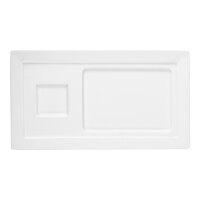 Libbey Slate 14" x 7 3/4" Ultra Bright White Wide Rim Porcelain Soup and Sandwich Tray - 12/Case