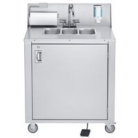 Crown Verity CVPHS-3 Triple Bowl Portable Hand Sink Cart