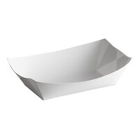 #100 1 lb. White Customizable Paper Food Tray - 250/Pack
