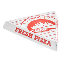 Choice White Clay Coated Clamshell Pizza Slice Box - 400/Case