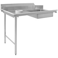 Eagle Group SDTL-48-16/3 48" Left Side 16 Gauge 304 Series Stainless Steel Soil Dish Table with Scrap Block