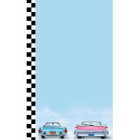 Choice 8 1/2" x 14" Menu Paper - Retro Themed Car Design Left Insert - 100/Pack