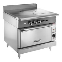 Vulcan V1FT36S-NAT V Series Natural Gas Heavy-Duty Range with 36" French Top and Standard Oven - 95,000 BTU