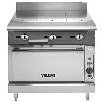 Vulcan V336HS-LP V Series Liquid Propane 3 Burner Heavy-Duty Range with 36" Hot Top and Standard Oven - 140,000 BTU