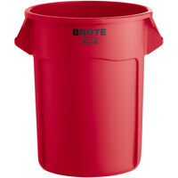 Rubbermaid FG265500RED BRUTE Red 55 Gallon Round Trash Can