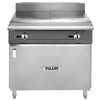 Vulcan V236HB-NAT V Series Natural Gas Heavy-Duty Range with 36" Hot Top and Cabinet Base - 60,000 BTU