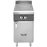 Vulcan V1FT18B-LP V Series Liquid Propane Heavy-Duty Range with 18" French Top and Cabinet Base - 25,000 BTU