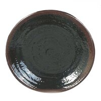 Thunder Group 1710TM Tenmoku Black 10 1/2" Melamine Round Plate - 12/Pack