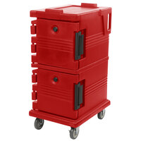 Cambro UPC600158 Ultra Camcarts® Hot Red Insulated Food Pan Carrier - Holds 8 Pans