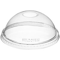 Choice 32 oz. Clear Plastic Dome Lid with Hole   - 500/Case