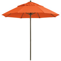 Grosfillex 98301931 Windmaster 7 1/2' Orange Fiberglass Umbrella with 1 1/2" Aluminum Pole