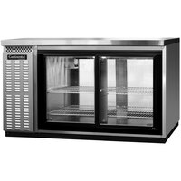 Continental Refrigerator BB59SNSSGDPT 59" Stainless Steel Shallow Depth Pass-Through Glass Door Back Bar Refrigerator