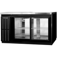 Continental Refrigerator BB59NSGDPT 59" Black Pass-Through Sliding Glass Door Back Bar Refrigerator