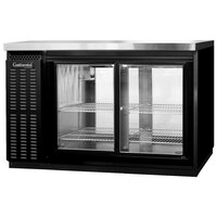 Continental Refrigerator BB50NGDPT 50" Black Pass-Through Glass Door Back Bar Refrigerator