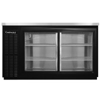 Continental Refrigerator BB50NSGD 50" Black Sliding Glass Door Back Bar Refrigerator