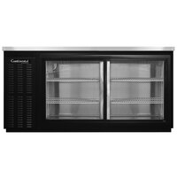 Continental Refrigerator BB69NSGD 69" Black Sliding Glass Door Back Bar Refrigerator