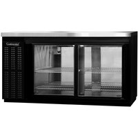 Continental Refrigerator BB69NSGDPT 69" Black Pass-Through Sliding Glass Door Back Bar Refrigerator