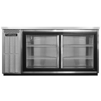 Continental Refrigerator BB69NSSSGD 69" Stainless Steel Sliding Glass Door Back Bar Refrigerator