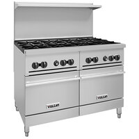 Vulcan 48SS-8BP Endurance Liquid Propane 8 Burner 48" Range with 2 Standard Ovens - 286,000 BTU