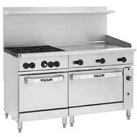 Vulcan 60SS-4B36GN Endurance Natural Gas 4 Burner 60" Range with 36" Manual Griddle and 2 Standard Ovens - 238,000 BTU