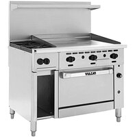 Vulcan 48S-2B36GTN Endurance Natural Gas 2 Burner 48" Range with 36" Thermostatic Griddle, Standard Oven, and 12" Cabinet Base - 155,000 BTU