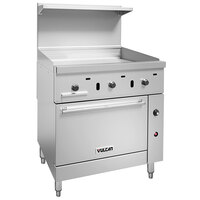 Vulcan 36S-36GTP Endurance Liquid Propane 36" Range with Thermostatic Griddle and Standard Oven Base - 95,000 BTU