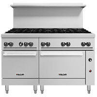 Vulcan 60SC-10BP Endurance Liquid Propane 10 Burner 60" Range with 1 Standard and 1 Convection Oven - 358,000 BTU