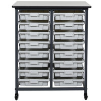 Luxor MBS-DR-16S Mobile Bin Storage Unit - 16 Small Bin Capacity