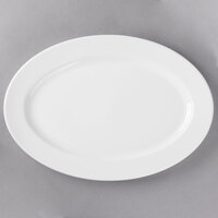 10 Strawberry Street BISTRO-22 Bistro 14" Bright White Porcelain Oval Platter - 12/Case