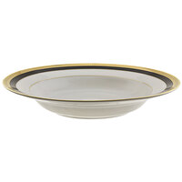 10 Strawberry Street SAH-3BK Sahara 8 oz. Black and Gold Wide Rim Porcelain Soup Bowl - 24/Case