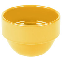 Libbey 903044370 Cantina 8 oz. Saffron Uncarved Stackable Porcelain Bouillon - 36/Case