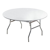 Creative Converting 37200 Stay Put White 60" Round Plastic Tablecloth with Elastic - 12/Case