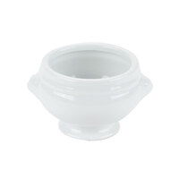 CAC LN-8-P 8 oz. Bright White Porcelain Lion Head Bouillon - 36/Case