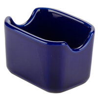 Tuxton BCQ-034 3 1/2" Cobalt China Sugar Packet Holder / Caddy - 12/Case