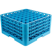 Carlisle RG49-414 OptiClean 49 Compartment Blue Glass Rack with 4 Extenders